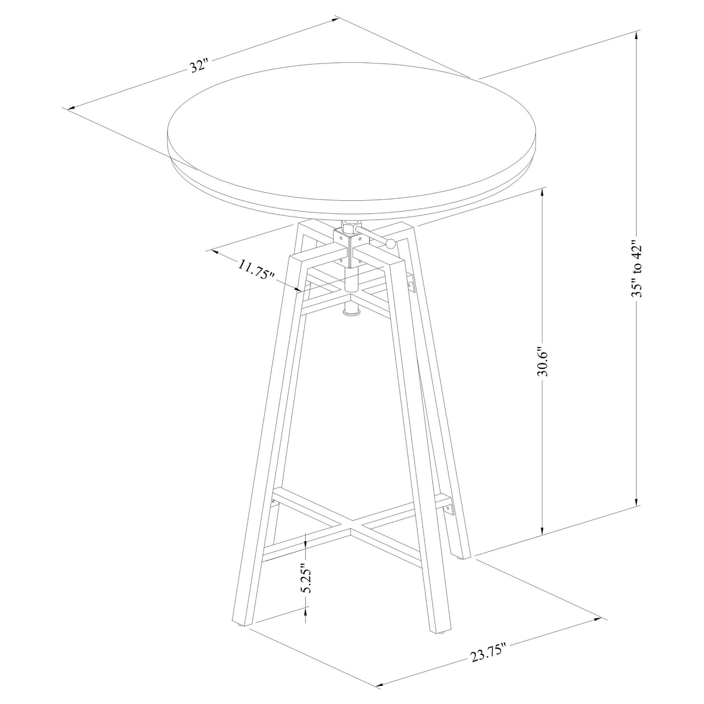 adjustable bar table