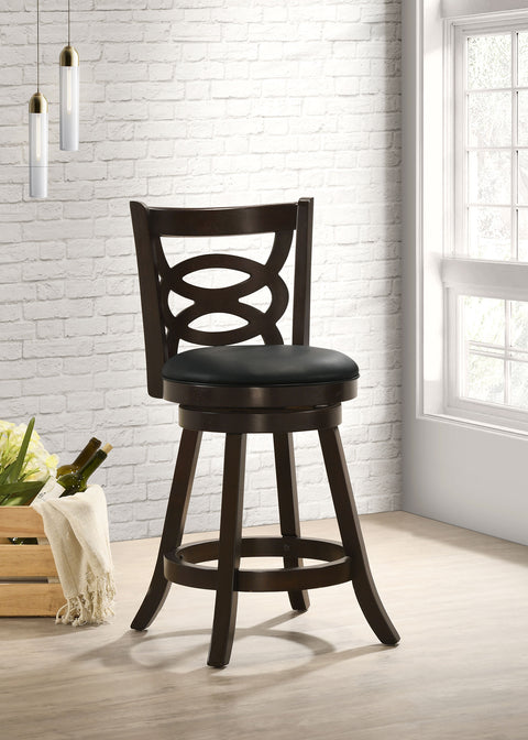 Moniz Wood Swivel Counter Stool Cappuccino (Set of 2)Cappuccino