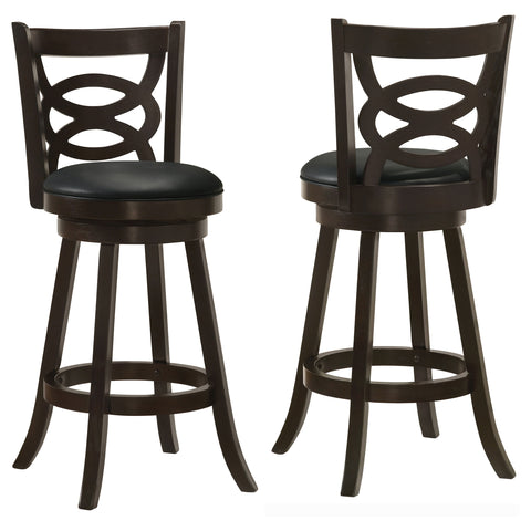 Moniz Wood Swivel Bar Stool Cappuccino (Set of 2)Cappuccino