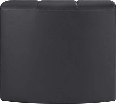 Briar Black Vegan Leather Upholstered Modular Curved Corner Chair, 1 Piece