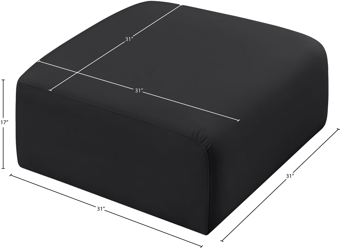 zara black faux leather ottoman ott