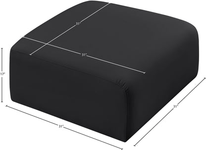 Zara Black Faux Leather Ottoman Ott