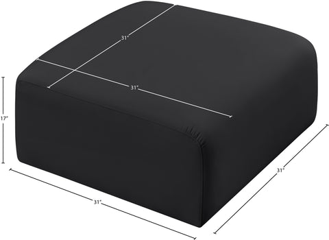 Briar Black Vegan Leather Upholstered Modular Ottoman, 1 Piece