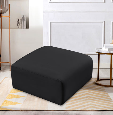 Briar Black Vegan Leather Upholstered Modular Ottoman, 1 Piece