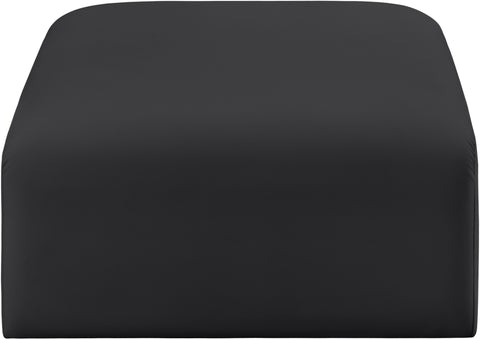 Briar Black Vegan Leather Upholstered Modular Ottoman, 1 Piece
