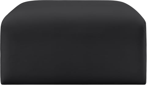 Briar Black Vegan Leather Upholstered Modular Ottoman, 1 Piece