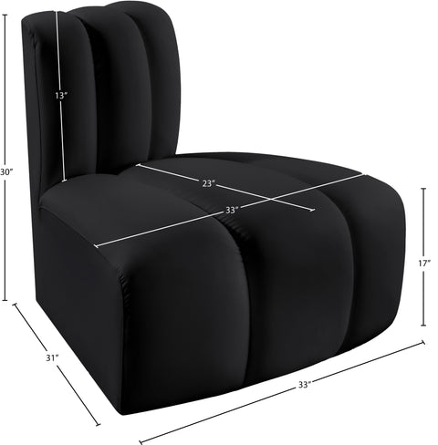 Yara Vegan Leather Upholstered Reverse Corner Chair, 1 Piece