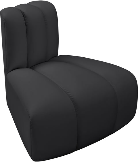 Yara Vegan Leather Upholstered Reverse Corner Chair, 1 Piece