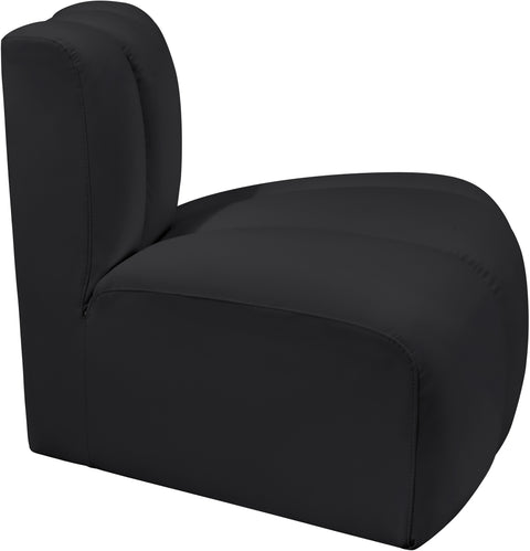 Yara Vegan Leather Upholstered Reverse Corner Chair, 1 Piece