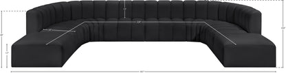 Zara Black Faux Leather Modular Sofa S10A