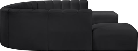 Briar Black 161 Vegan Leather Upholstered Modular Sectional, 10-Piece