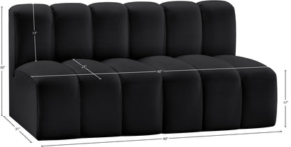 Zara Black Faux Leather Modular Sofa S2A