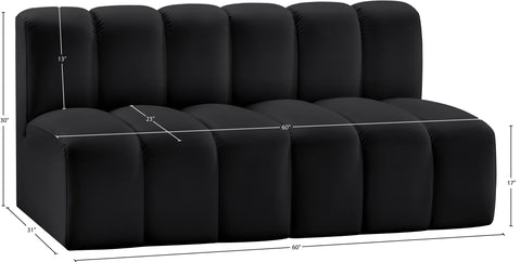 Briar Black 60 Vegan Leather Upholstered Modular Sectional , 2-Piece (Style 1)