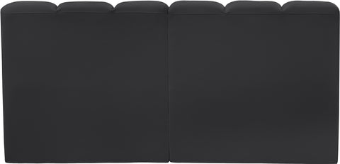 Briar Black 60 Vegan Leather Upholstered Modular Sectional , 2-Piece (Style 1)