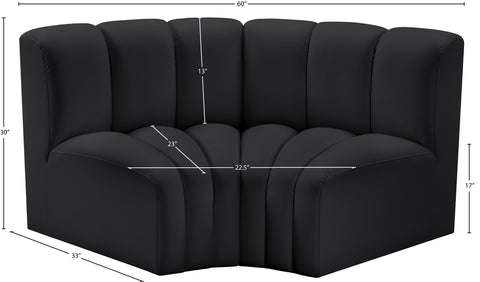 Yara 60" Vegan Leather Upholstered Sectional, 2-Piece (Style 2)