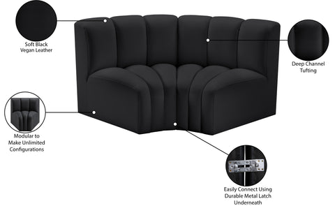 Yara 60" Vegan Leather Upholstered Sectional, 2-Piece (Style 2)