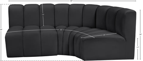 Yara 84" Vegan Leather Upholstered Sectional, 3-Piece