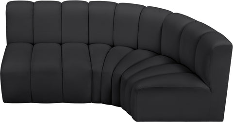 Yara 84" Vegan Leather Upholstered Sectional, 3-Piece