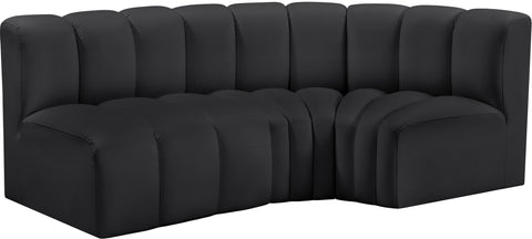 Yara 84" Vegan Leather Upholstered Sectional, 3-Piece