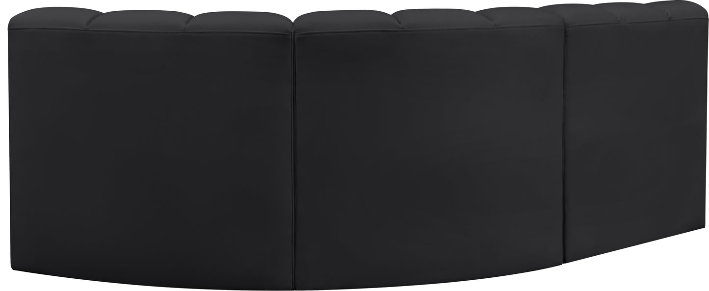 zara black faux leather modular sofa s3a