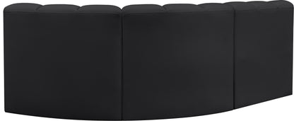 Zara Black Faux Leather Modular Sofa S3A