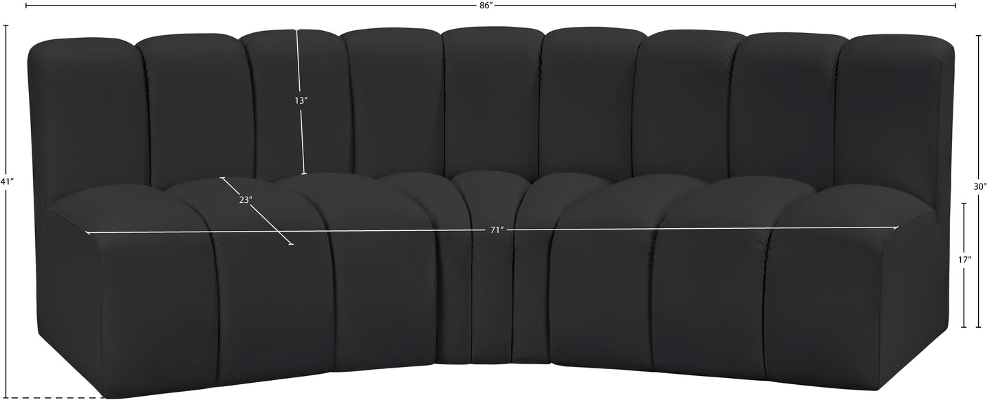 zara black faux leather modular sofa s3b