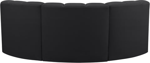 Briar Black 80 Vegan Leather Upholstered Modular Sectional, 3-Piece
