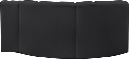 Zara Black Faux Leather Modular Sofa S3D