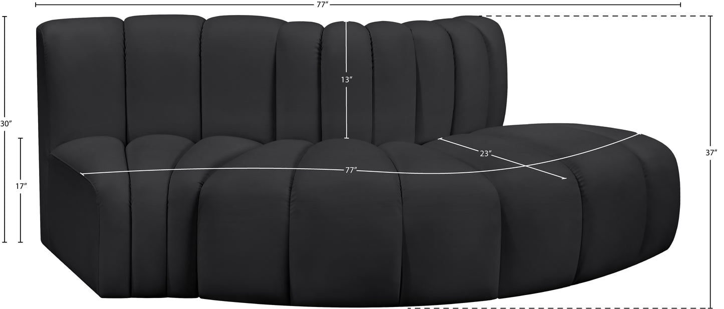 zara black faux leather modular sofa s3e