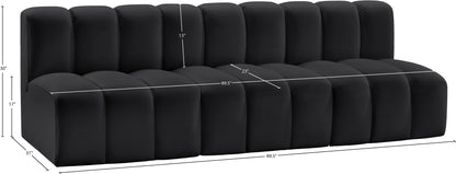 Zara Black Faux Leather Modular Sofa S3F