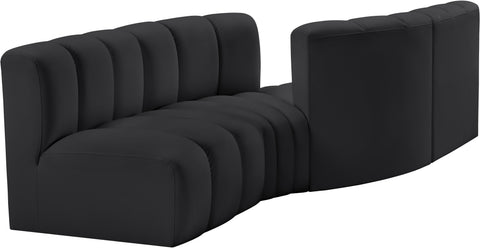 Yara 108" Vegan Leather Upholstered Sectional, 4-Piece