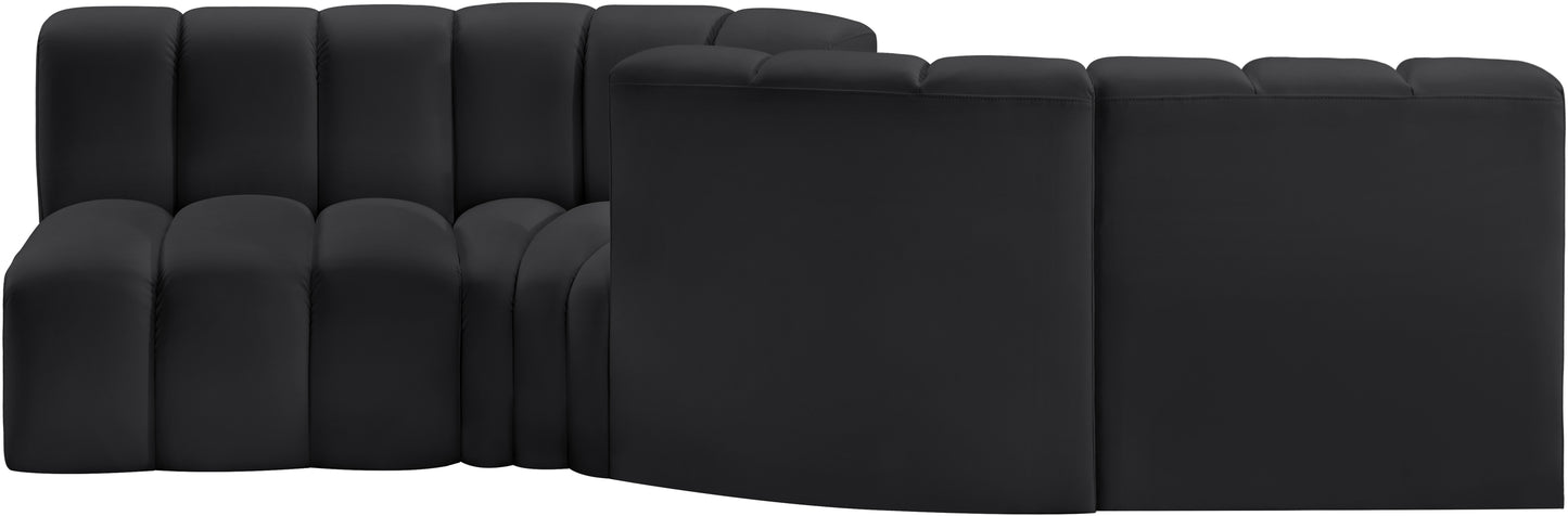 zara black faux leather modular sofa s4a