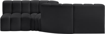 Zara Black Faux Leather Modular Sofa S4A