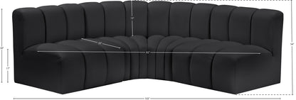 Zara Black Faux Leather Modular Sofa S4B