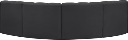 Zara Black Faux Leather Modular Sofa S4B