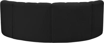 Zara Black Faux Leather Modular Sofa S4C