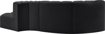 Zara Black Faux Leather Modular Sofa S4D