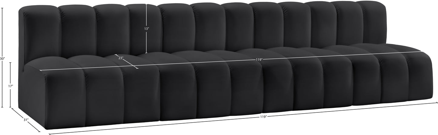 zara black faux leather modular sofa s4e