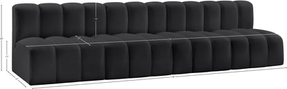 Zara Black Faux Leather Modular Sofa S4E