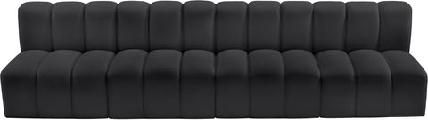 Briar Black 119 Vegan Leather Upholstered Modular Sectional, 4-Piece