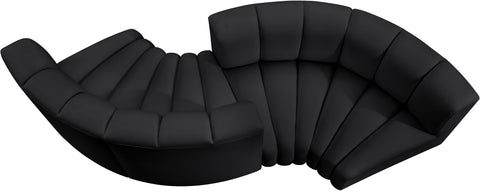Briar Black 102 Vegan Leather Upholstered Modular Sectional, 4-Piece