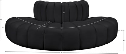 Zara Black Faux Leather Modular Sofa S4G