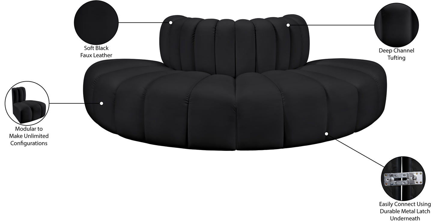 zara black faux leather modular sofa s4g