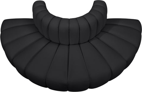 Briar Black 90 Vegan Leather Upholstered Modular Sectional, 4-Piece