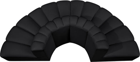 Briar Black 90 Vegan Leather Upholstered Modular Sectional, 4-Piece