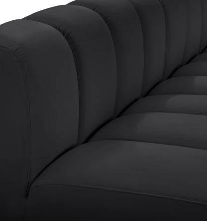 Zara Black Faux Leather Modular Sofa S4G