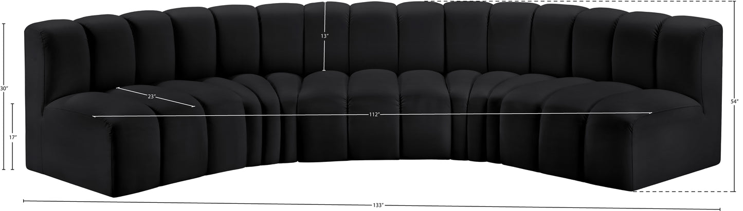 zara black faux leather modular sofa s5a