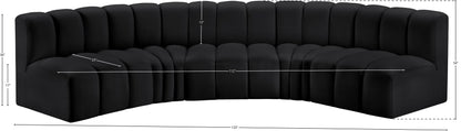 Zara Black Faux Leather Modular Sofa S5A