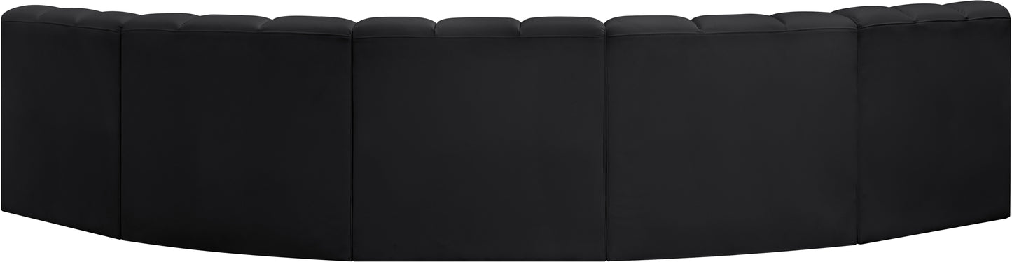 zara black faux leather modular sofa s5a