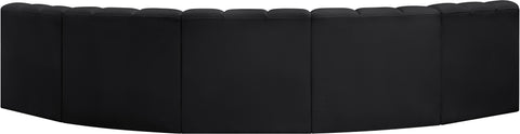 Briar Black 133 Vegan Leather Upholstered Modular Sectional, 5-Piece